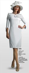 Ponte Knit Dress with Rhinestone & Shawl Shoulder 4495